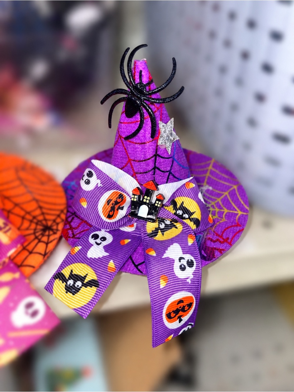 Purple Witch Mini Hat Hair Clip- Halloween Costume Accessory